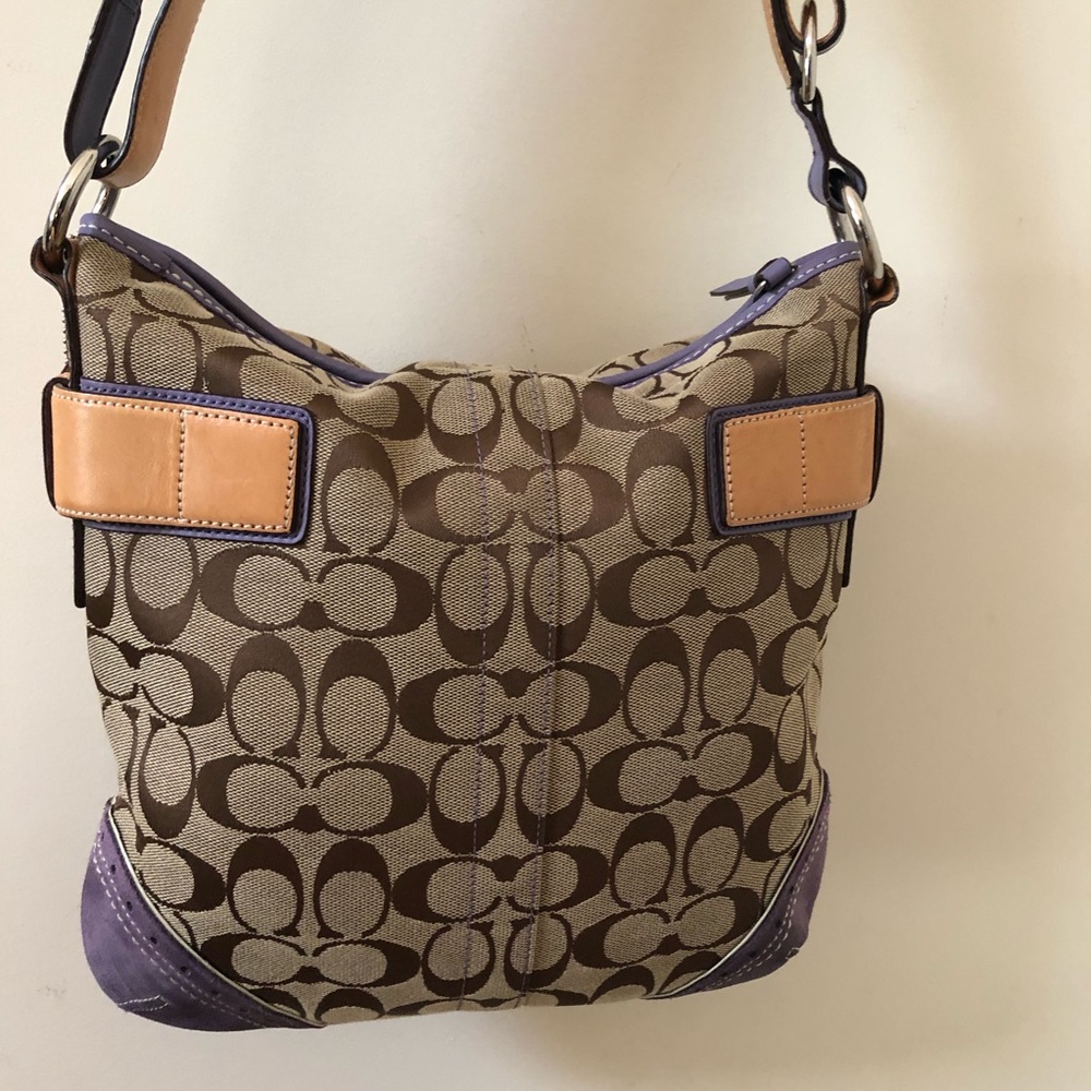 Vintage Coach 1487 Signature Canvas/Suede Shoulder Bag - Picture 6 of 16